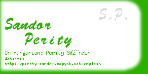 sandor perity business card